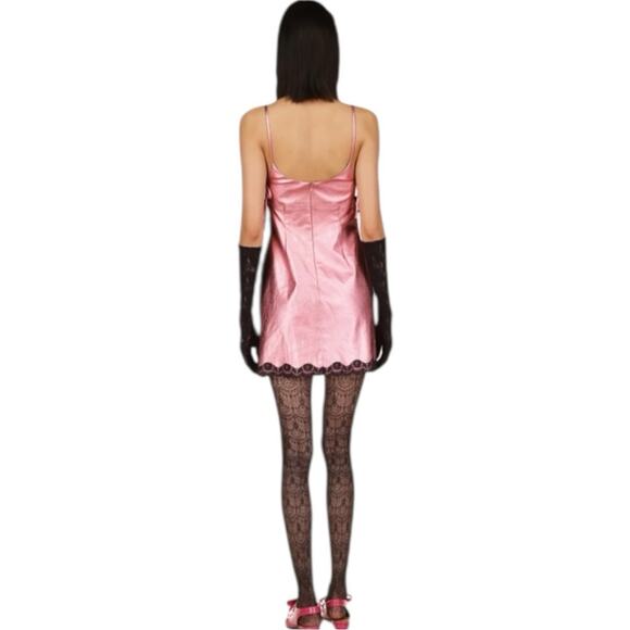Free People x Anna Sui Pink Metallic Leather Mini Dress - Picture 7 of 10